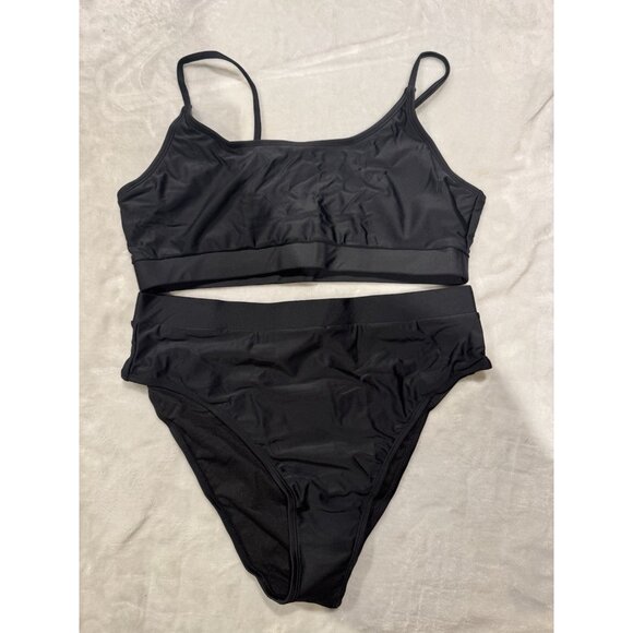 Pink Queen Women's Size Med High Waisted Bikini Cheeky High Cut Swimsuit Sz XL - Picture 4 of 6